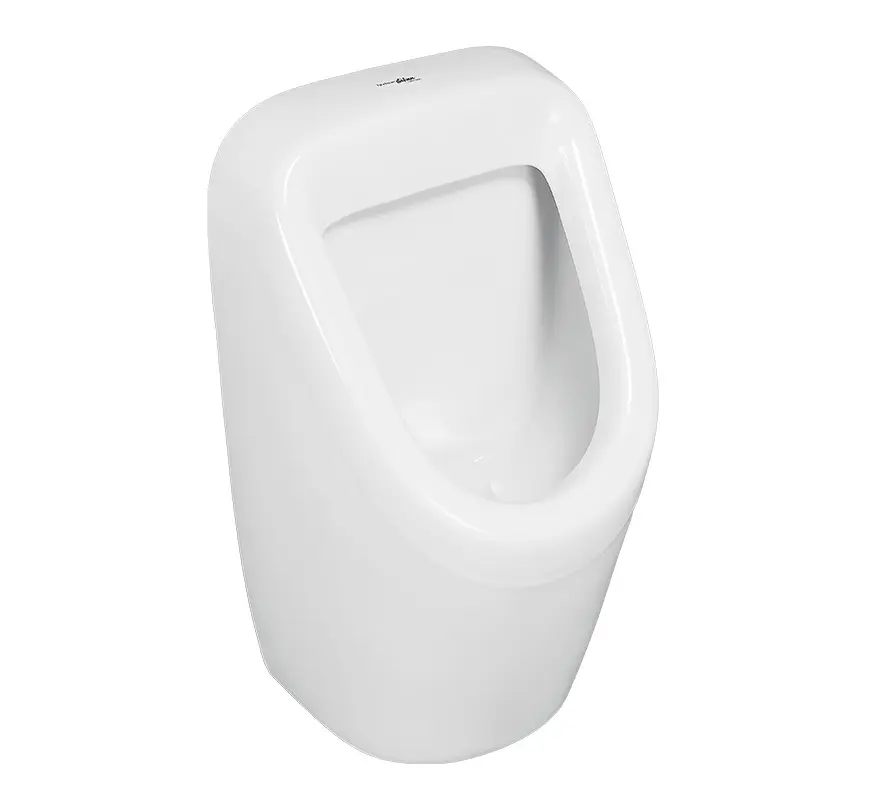White wall-mounted ceramic urinal